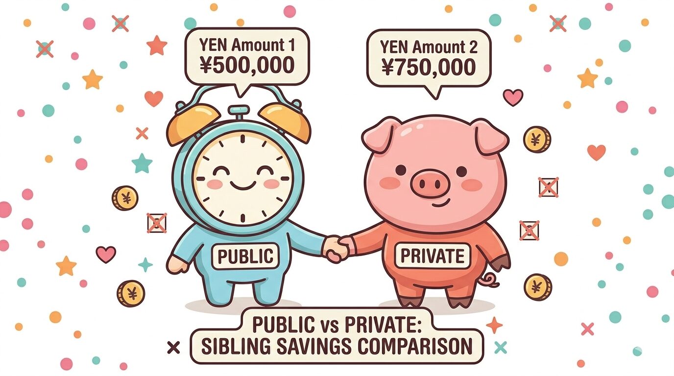 就業不能保険と障害年金を比較した図解イラスト