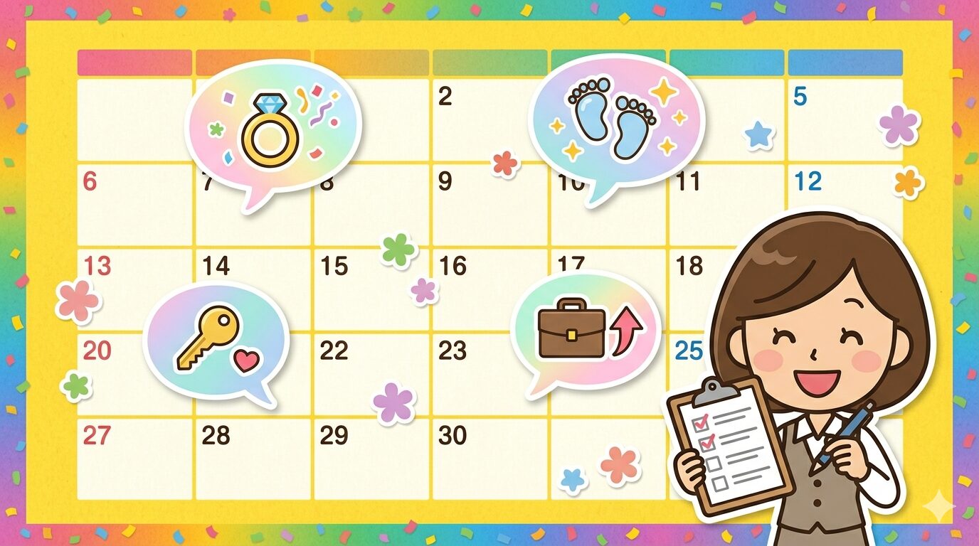 就業不能保険の見直しタイミングを示すイラスト