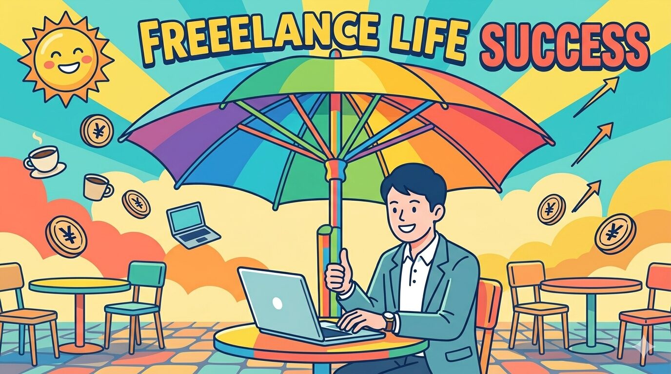 フリーランスと就業不能保険の必要性を示すイラスト